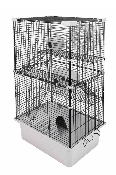 ЕСО Клетка д/грызунов РИККИ 42.2 разбор., шаг прута до 11мм, 42*30*h63,5см, 4 этажа, светло-серая