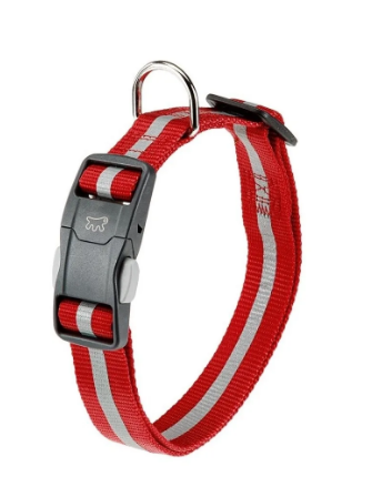 Ошейник CLUB REFLEX C15/44 красный, со светоотражающей полоской