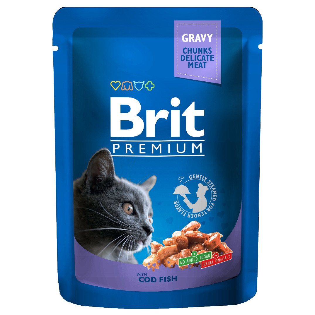 "БРИТ ПРЕМИУМ" КОНС Д/КОШЕК 100г (ТРЕСКА) 6002