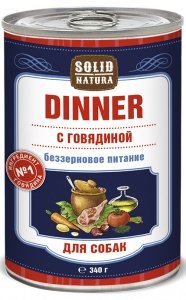 Solid Natura Dinner Говядина влажный корм для собак жестяная банка 0,34 кг