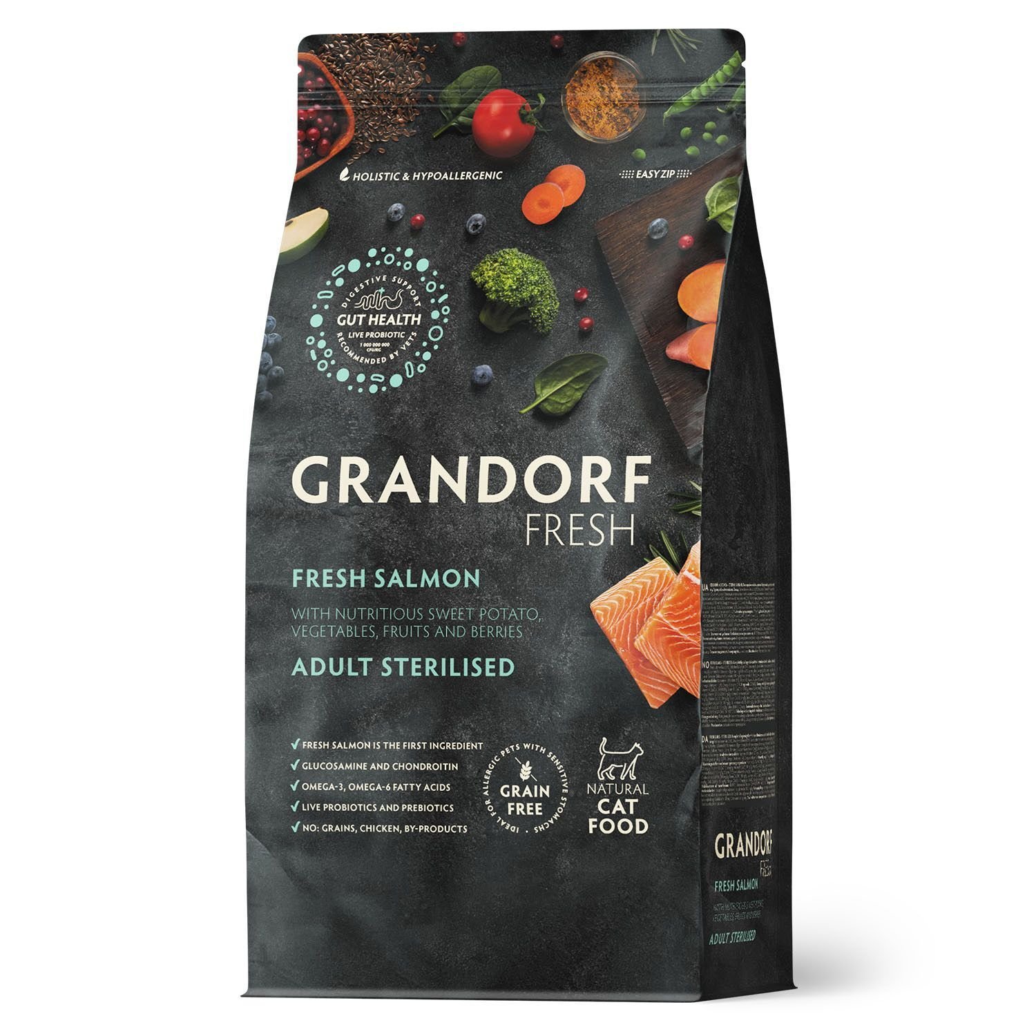 GRANDORF Fresh Cat STERILISED Salmon&Sweet Potato (Свежее филе лосося с бататом для стерилизованных
