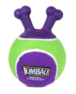 75363  Игрушка для собак Мяч теннисный с ручками зеленый 18 см