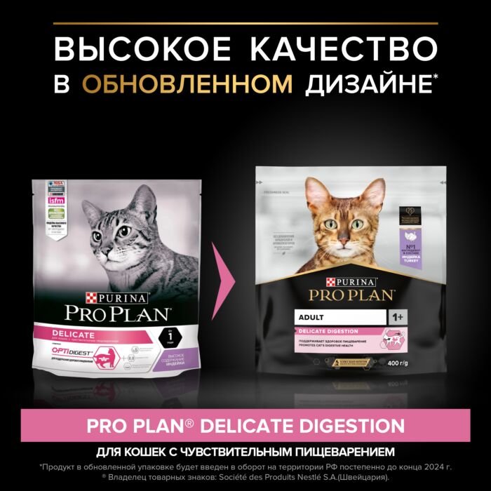 PRO PLAN д/чувств.молод.кош.Индейка 800г