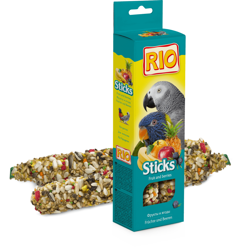 Рио: палочки 75гр*2шт д/попугаев с фруктами и ягодами