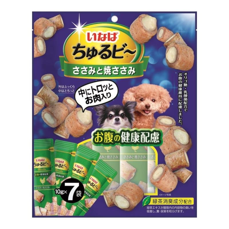 INABA Лакомство для собак Churu Bee Запеченные трубочки Куриное филе для здоровья ЖКТ 10г