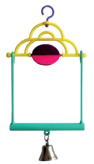 ИГРУШКА Д/ПТИЦ "КАЧЕЛИ С КОЛОКОЛЬЧИКОМ И ВЕРТУШКОЙ" АВ102 11х15см БЛИСТЕР