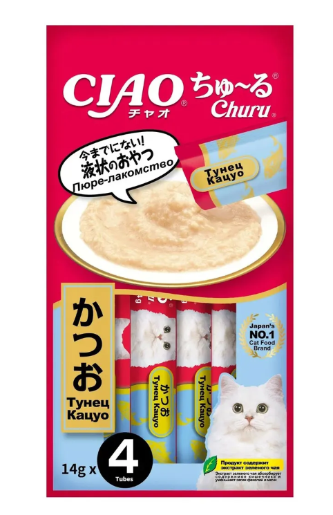 INABA Churu лакомство-пюре для кошек тунец Кацуо 14г