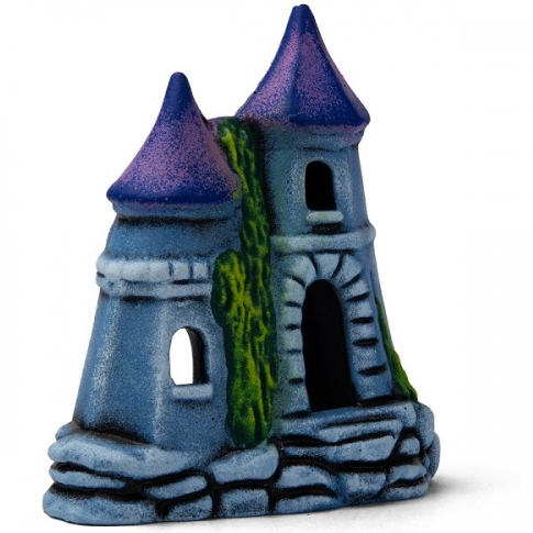 Аквадекор-грот для аквариума Замок с двумя крышами (синий) К-57с