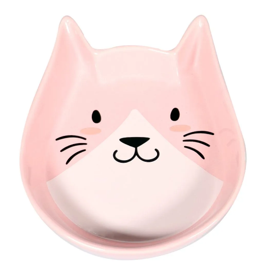 Миска Mr.Kranch керамическая для кошек "Мордочка кошки" 250 мл, розовая