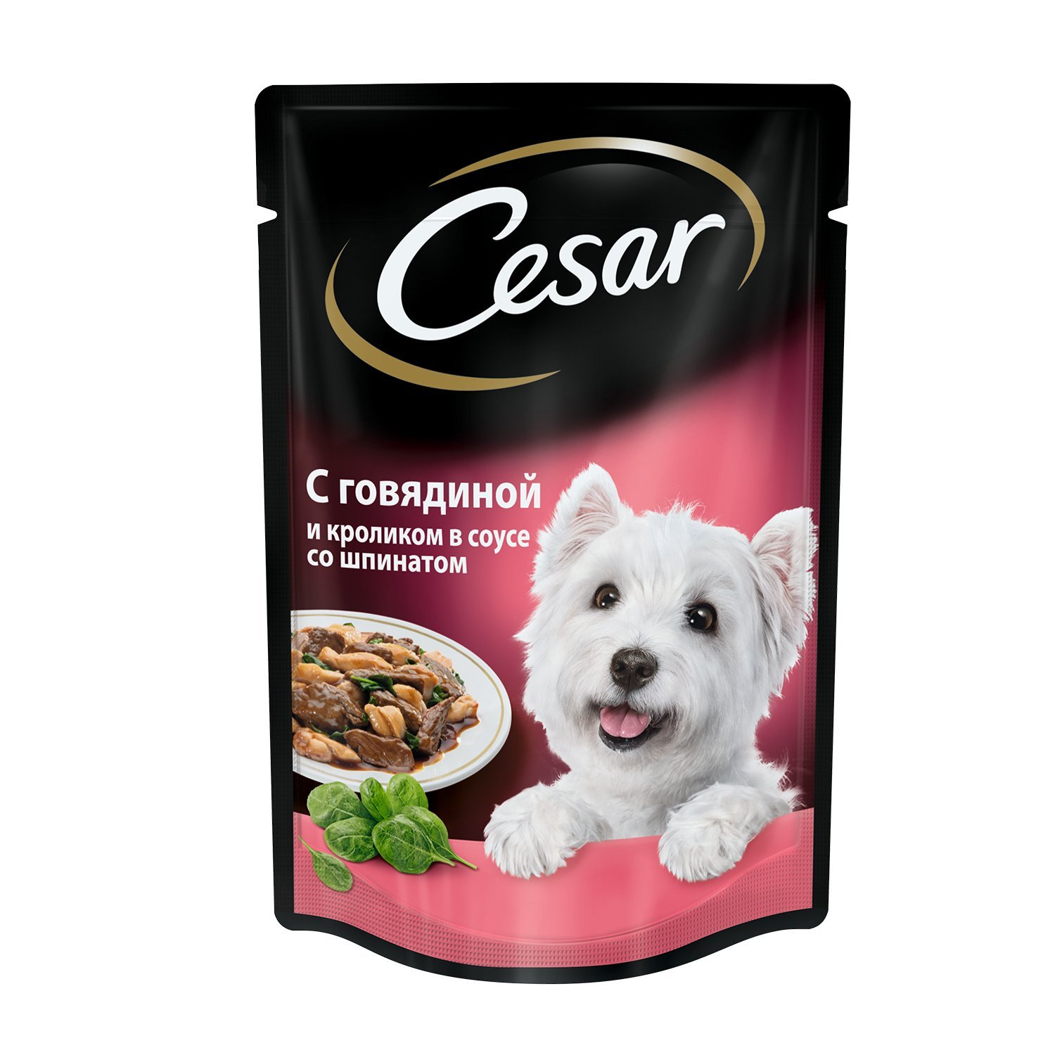 Корм д/соб пауч Cesar гов/крол/шпинат 28*85г