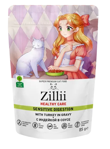 Зилли пауч д/кош Sensitive Индейка в соусе 85гр