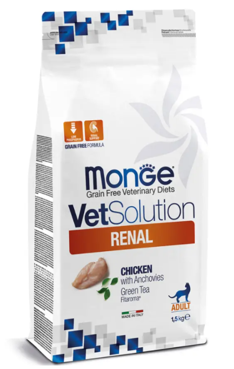Диетический корм Monge VetSolution Cat Renal Ренал для кошек при ХПН 1,5 кг
