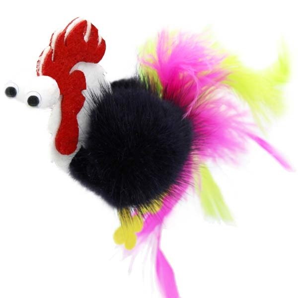 Игрушка "Петух Виссарион" из нат.норки из пера