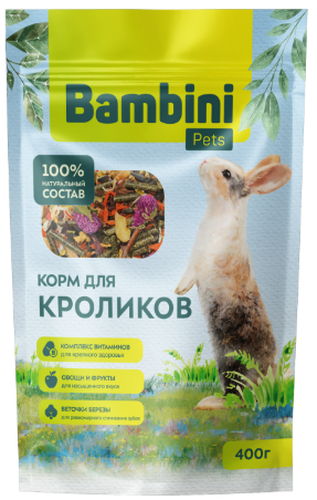 Корм Bambini Pets для кроликов, 400 г