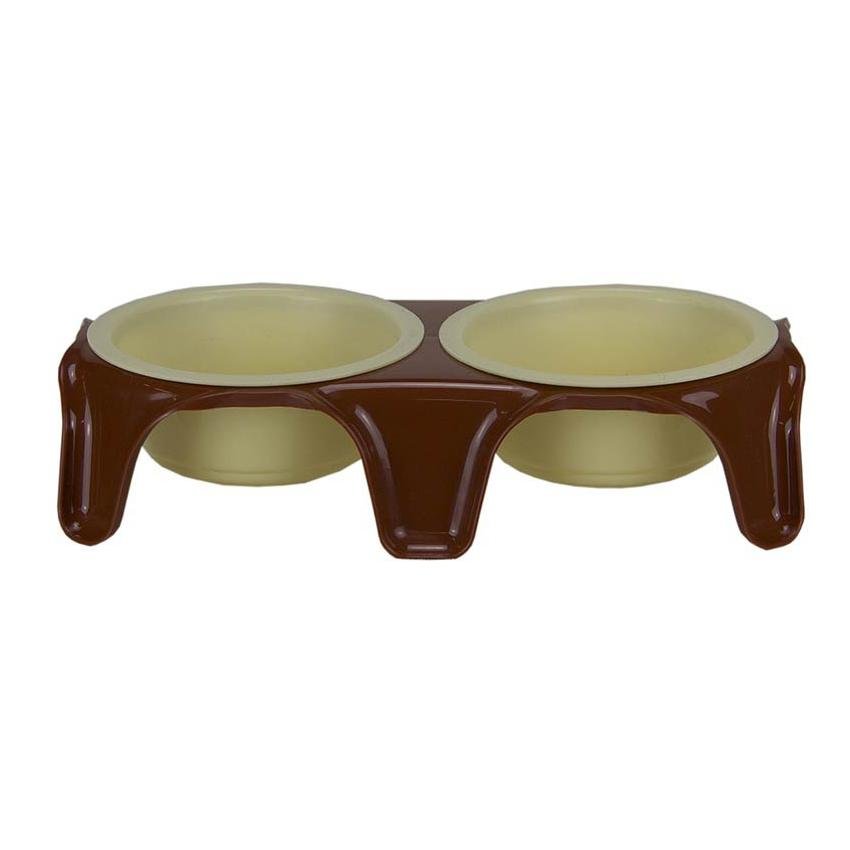 Подставка с мисками пласт. №1 (2х0,75 л.)