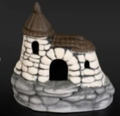 Аквадекор-грот для аквариума К-13б Замок с черепицей белый