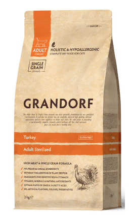 NEW GRANDORF CAT Turkey  STERILISED (Индейка для стерилизованных кошек) 400 гр