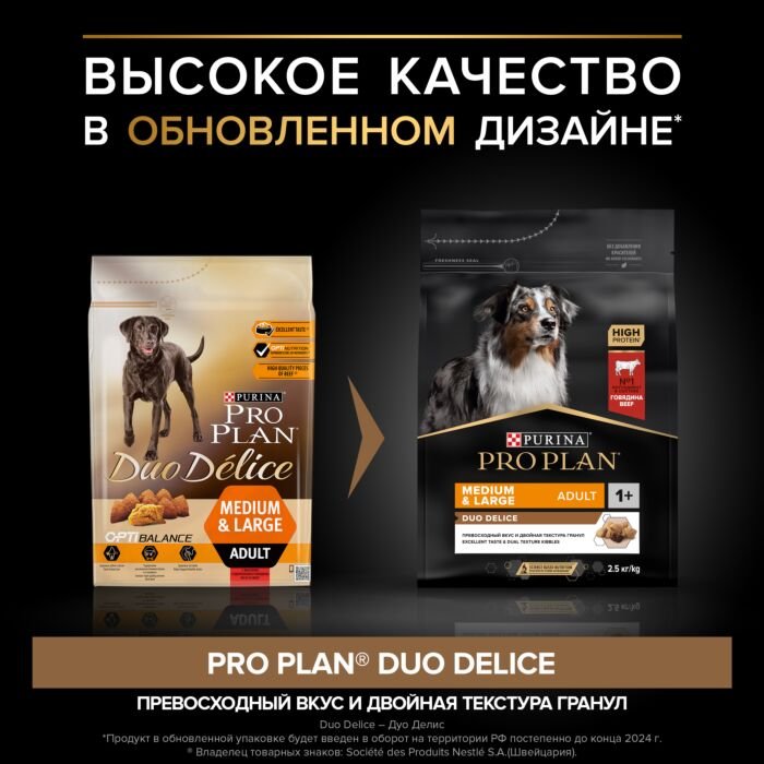 PP DUO DELICE д/С ГовядинаРис (Взрослые собаки) NEW 2,5кг