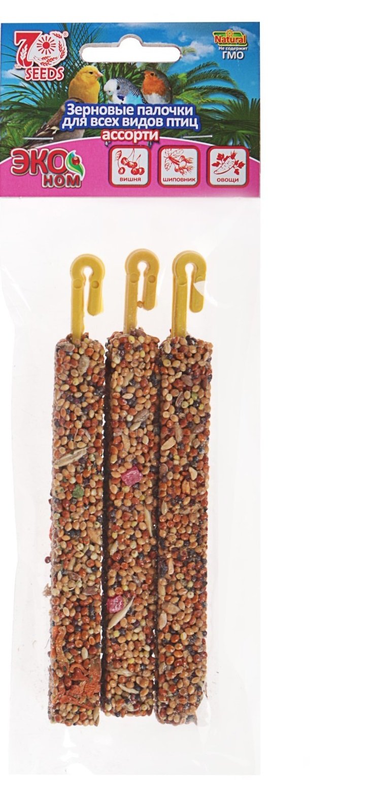 Эконом палочки д/птиц вишня,шиповник,овощи 3шт/уп