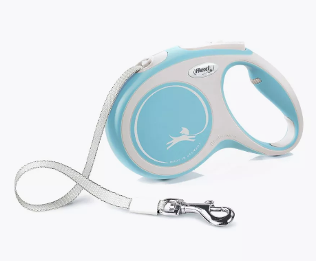 ПОВОДОК-РУЛЕТКА "FLEXI NEW COMFORT M" Д/СОБАК 5м 25кг ЛЕНТА, ГОЛУБОЙ 3639