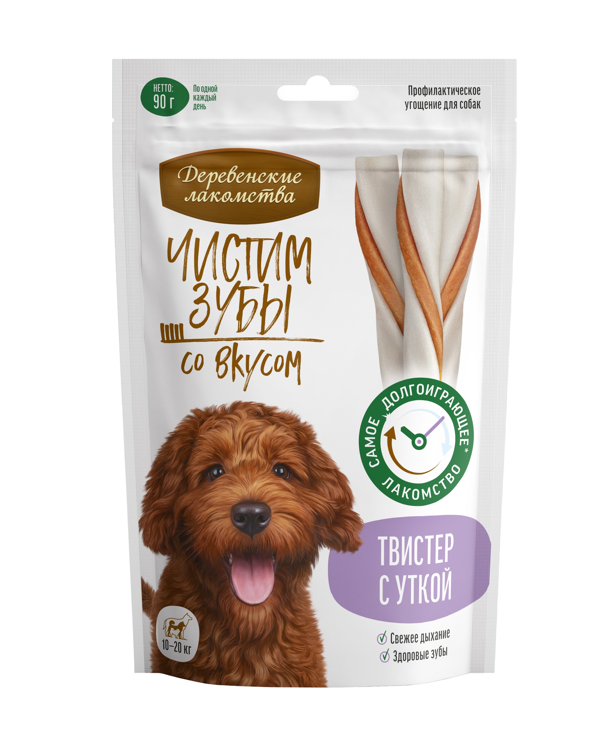 "ДЕРЕВЕНСКИЕ ЛАКОМСТВА" ЧИСТИМ ЗУБЫ Д/СОБАК ТВИСТЕР С УТКОЙ 90г 79212587