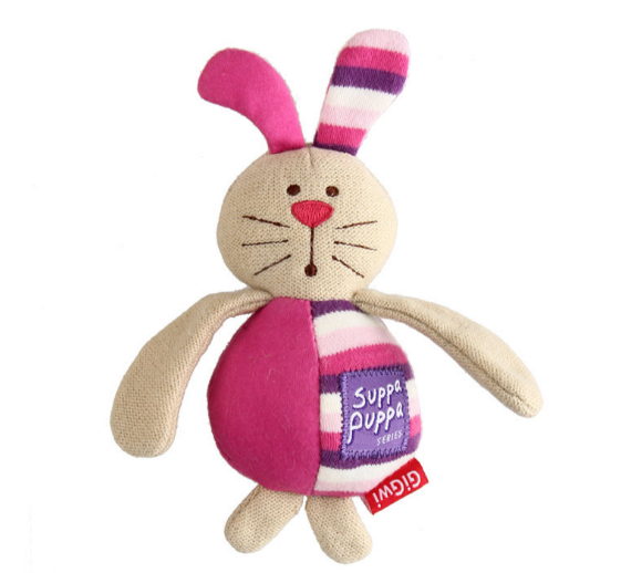 85023 Игрушка для маленьких собак Зайка с пищалкой 17см