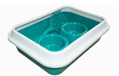 Набор "Сибирская кошка" туалет с сеткой + совок + 2 миски