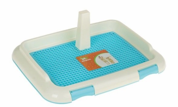 Туалет для собак 46,5 х 35,5 х 5,5 см, со съемным бортом, решеткой и столбиком, в асс