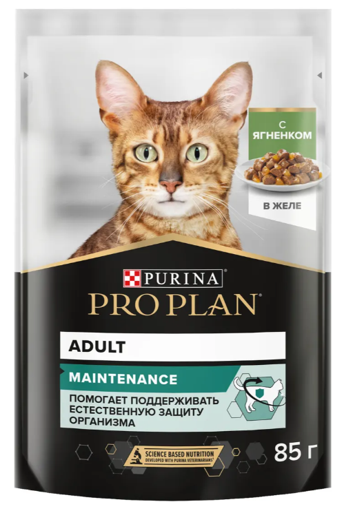 PRO PLAN для взрослых кошек с ягненком в желе 85 г