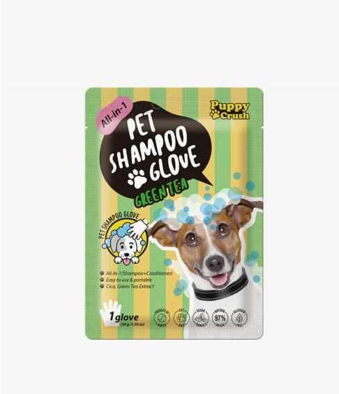 Универсальная перчатка с шампуневой пропиткой для домашних животных «Зеленый чай» (1 шт.)