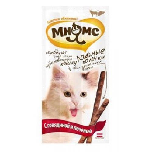 ЛАКОМСТВО "PRO PET" МНЯМС Д/КОШЕК  13,5см (ГОВЯДИНА+ПЕЧЕНЬ) 3х5гр 22001