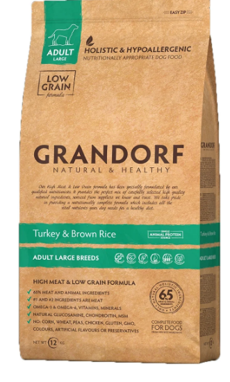 GRANDORF DOG Turkey & Rice LARDGE BREEDS (индейка с рисом для собак крупных пород) 3 кг