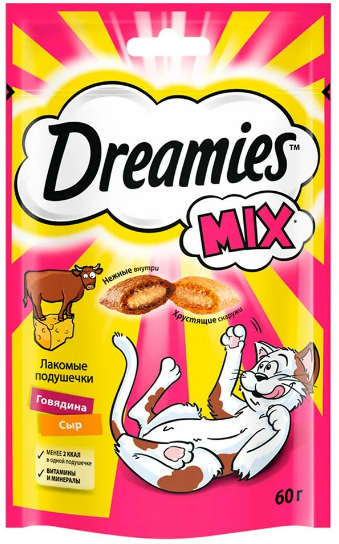 Dreamies Микс Говядина Сыр 60г