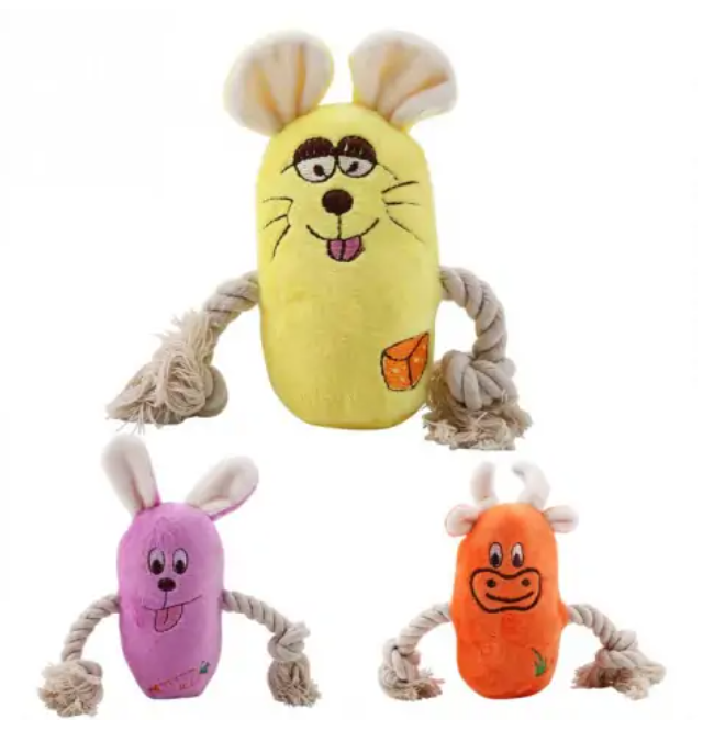 Игрушка-Пищалка д\собак с канатом 10\6\5см 10920-1107