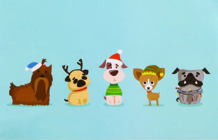 Коврик под миску "Пятеро" 43х28см