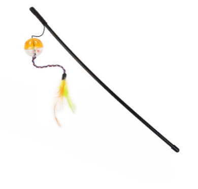 Дразнилка с шариком-погремушкой и перьями,микс цветов 1487798