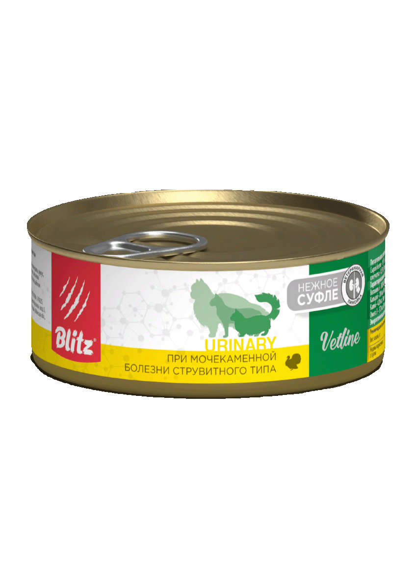 BLITZ Cat Vetline Urinary Паштет с индейкой д/кошек 100гр