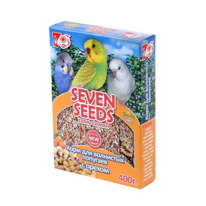 Корм Seven Seeds для волнистых попугаев с орехами 400 г.