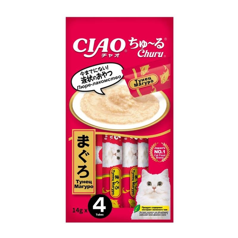 INABA CIAO Лакомство-пюре для котят Churu Тунец Магуро 14г