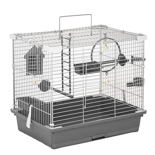 ECO Клетка д/птиц КЕША-1 складная 1 этаж 37*27*h33,5см (укомплект.) серая