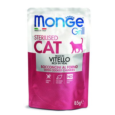 Monge Cat Grill Pouch паучи для стерилизованных кошек итальянская телятина 85г