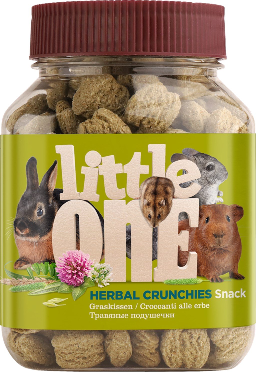 Little One: лакомство 100гр "Травяные подушечки" д/грызунов