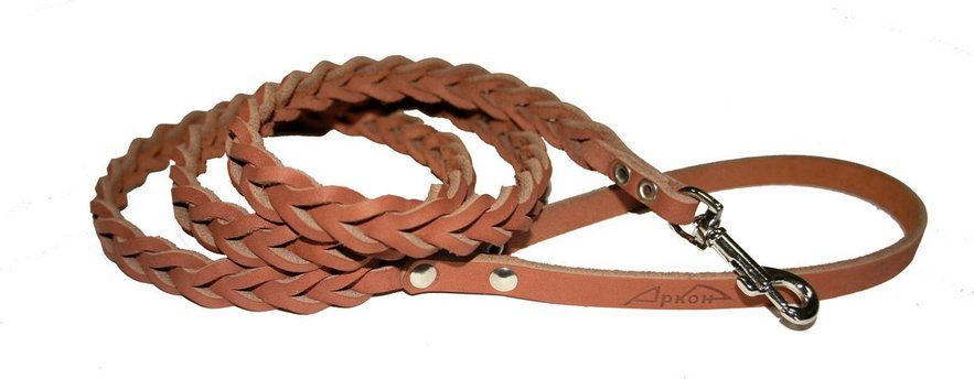 Поводок плетенка 16 коньячный пл16к