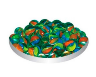 ГРУНТ СТЕКЛЯННЫЙ 50шт N18 (КРУГЛЫЙ РАДУЖНЫЙ ЗЕЛЕНЫЙ)