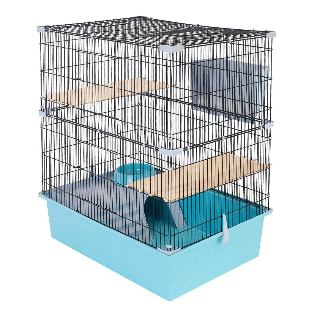 Дарэленд Клетка CRAFT 60 Шиншилла-2, разборная, шаг прута до 14мм; 58х40хh65,5см, бирюз-черн