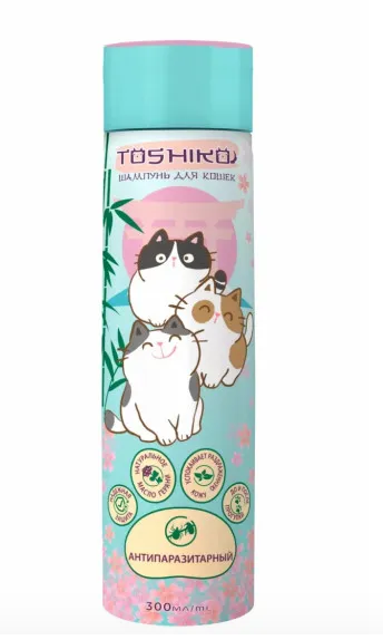 Toshiko Шампунь антипаразитарный для кошек 300мл