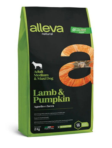 Корм для взрослых собак Аллева Натурал с ягненком и тыквой. Медиум Макси 2 кг