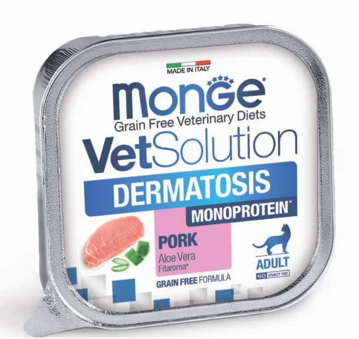 Диетический корм Monge VetSolution Cat Dermatosis Дерматозис для кошек при заболеваниях кожи 100 г