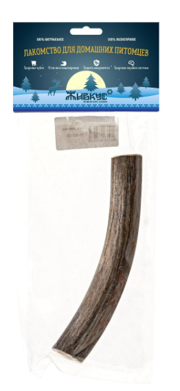 "ЖИВКУС" Лакомство из сухого рога северного оленя, размер L