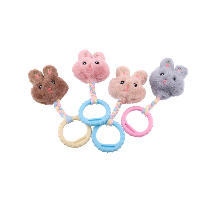 Игрушка-пищалка д/собак Зайчик с кольцом 8см 10922-2855